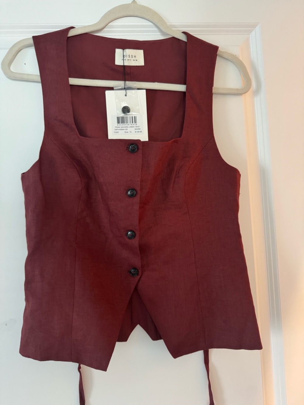 DISSH Fran Sahara Linen Vest - Picture 3 of 4